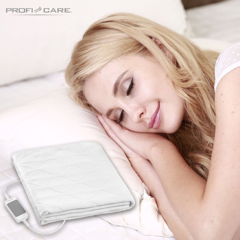 PROFI CARE heated mattress pad, white, 3 temperature settings, electronic control
